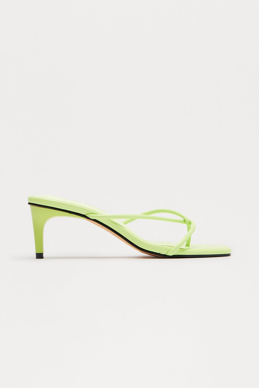 Berry Faux Leather Thong Mules - Green
