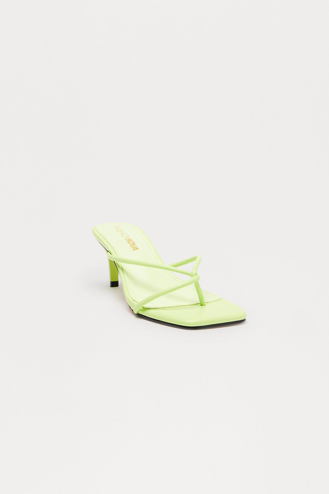 Berry Faux Leather Thong Mules - Green
