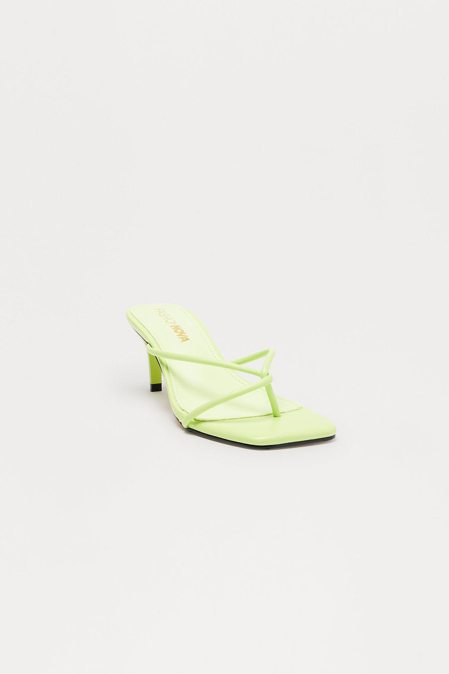 Berry Faux Leather Thong Mules - Green