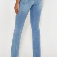 Tall Jessie Mid Rise Distressed Bootcut Jean - Light Blue Wash