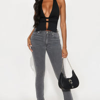 Tall Soho Side Split Skinny Jeans - Grey