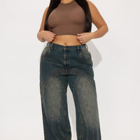 Copenhagen Non Stretch Tinted Wide Leg Jean - Dark Wash