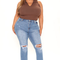 Babetown Bootcut Jeans - Medium Blue Wash
