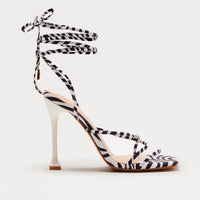 Audi Wrap Up Stiletto Heels - Black/White