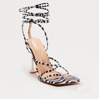 Audi Wrap Up Stiletto Heels - Black/White