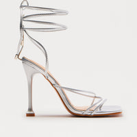 Audi Wrap Up Stiletto Heels - Silver