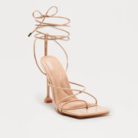 Audi Wrap Up Stiletto Heels - Nude
