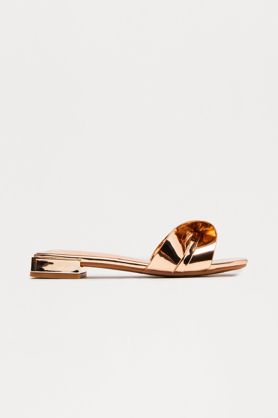 Astelle Bow Slip On Sandals - Rose Gold
