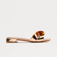 Astelle Bow Slip On Sandals - Rose Gold