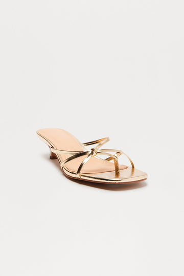 Anywhere Kitten Heels - Gold