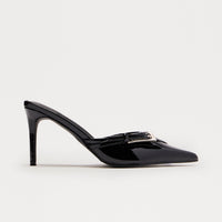 Bev Faux Patent Leather Pumps - Black