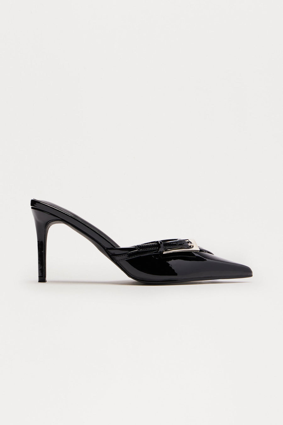 Bev Faux Patent Leather Pumps - Black