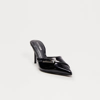 Bev Faux Patent Leather Pumps - Black