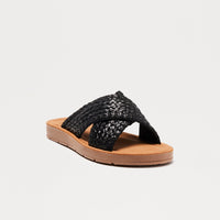 Aliso Beach Raffia Sandals - Black