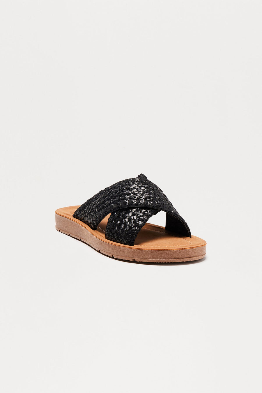 Aliso Beach Raffia Sandals - Black