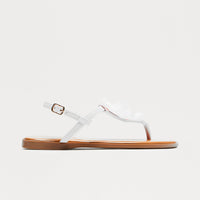 Addie Flower Sandals - White