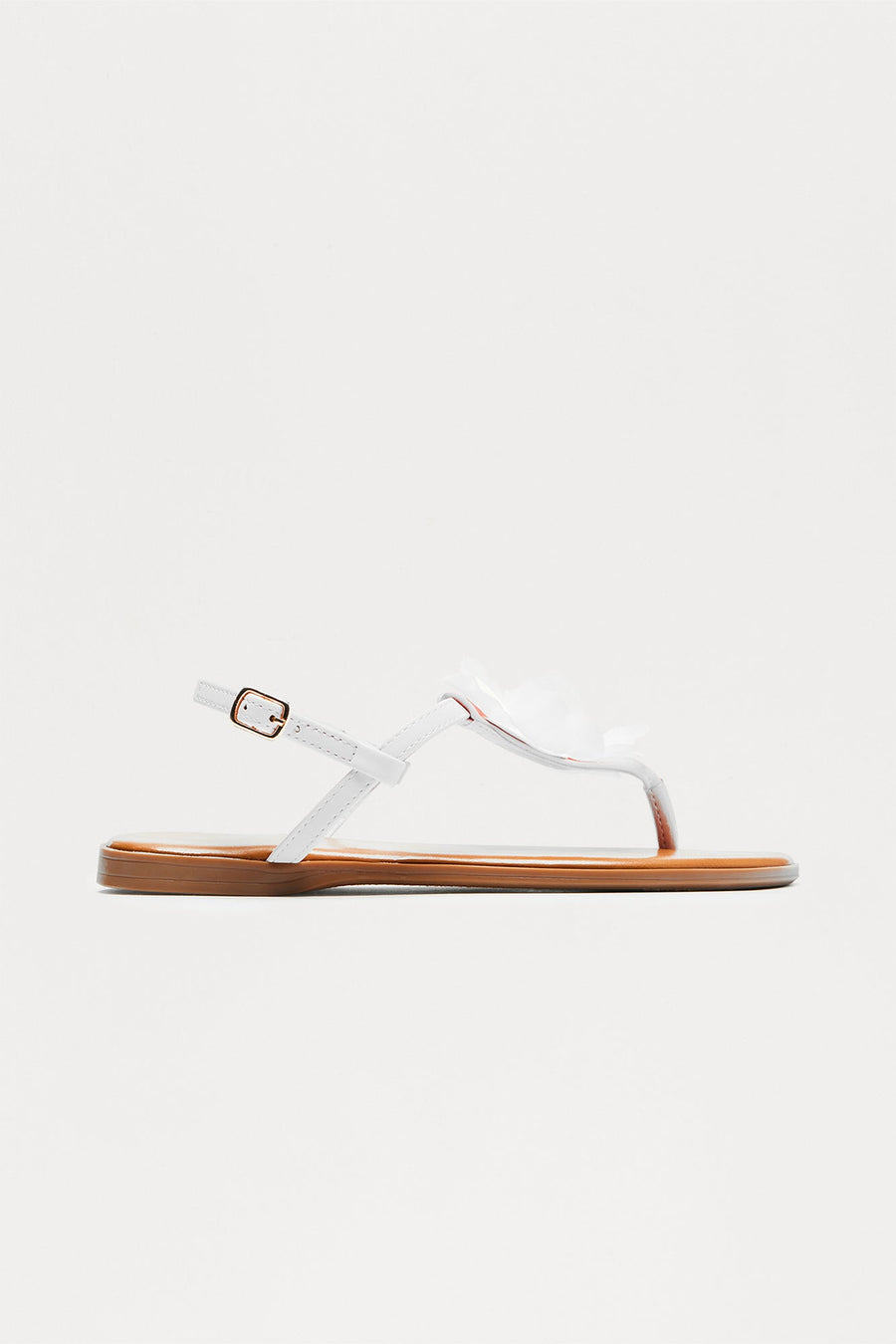 Addie Flower Sandals - White