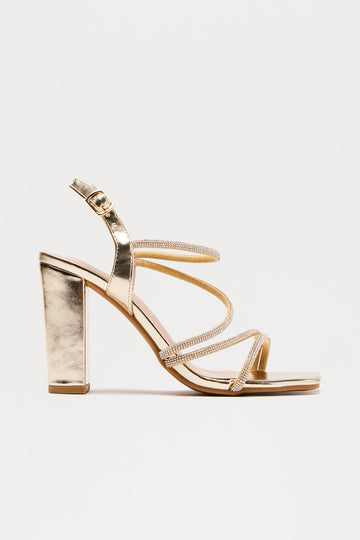 Alexander Rhinestone Heels - Gold