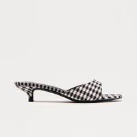 Barrymore Round Toe Kitten Heels - Black/White