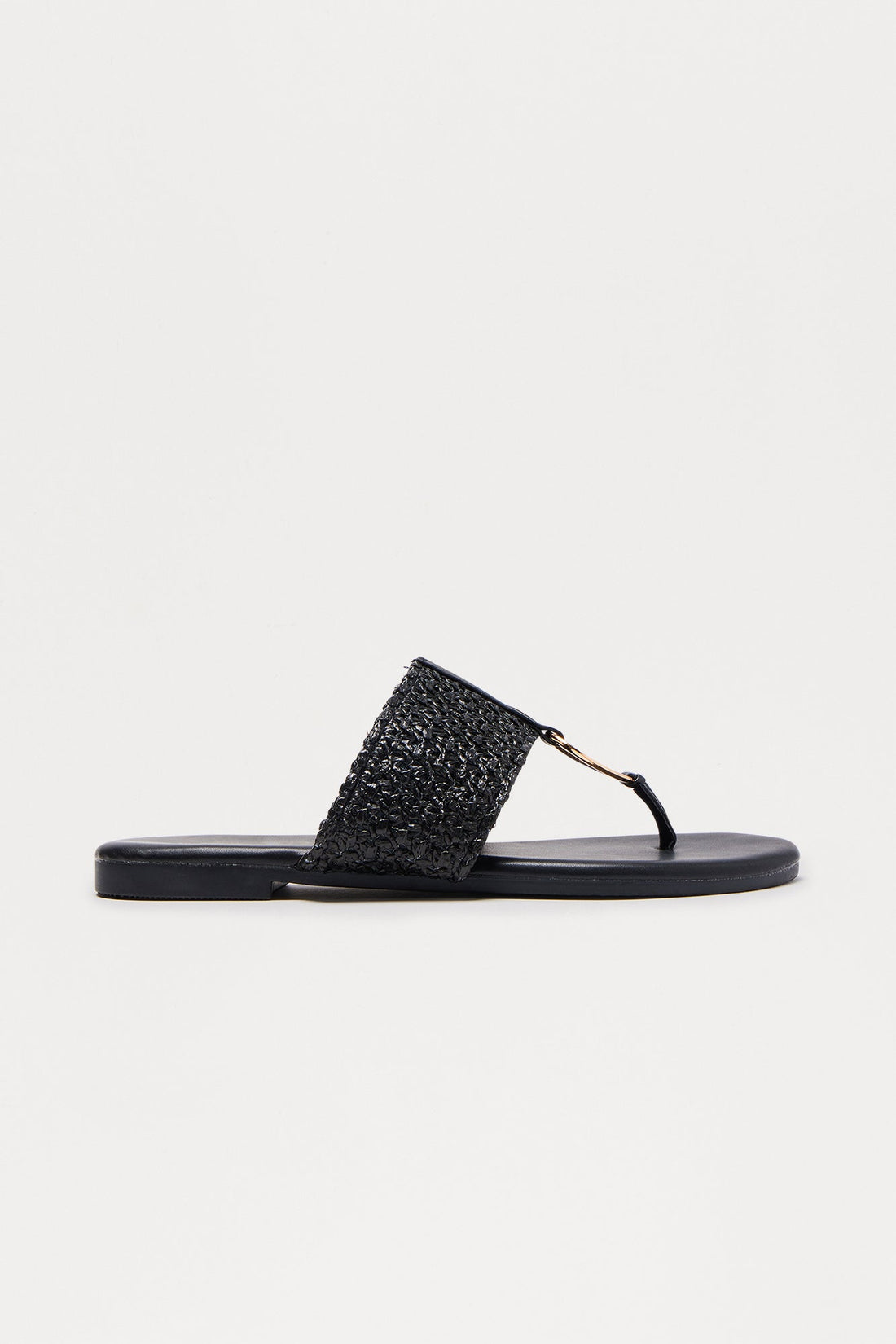 Arizona Raffia Sandals - Black