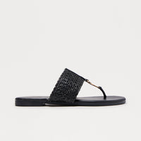 Arizona Raffia Sandals - Black