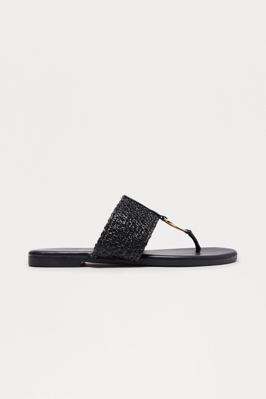 Arizona Raffia Sandals - Black