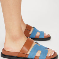 Agnes Flat Sandals - Denim