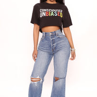 Cut Above The Rest Ripped Straight Leg Jeans - Medium Wash