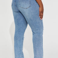 Because I Said So Destroyed Mom Jeans - Medium Blue Wash