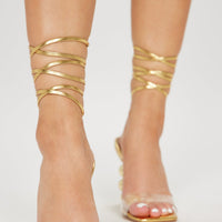 Always Fabulous Wrap Up Heels - Gold