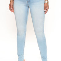 Alexa High Rise Booty Lifter Skinny Jeans - Light Blue Wash