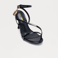 Bebe Lock Patent Heels - Black
