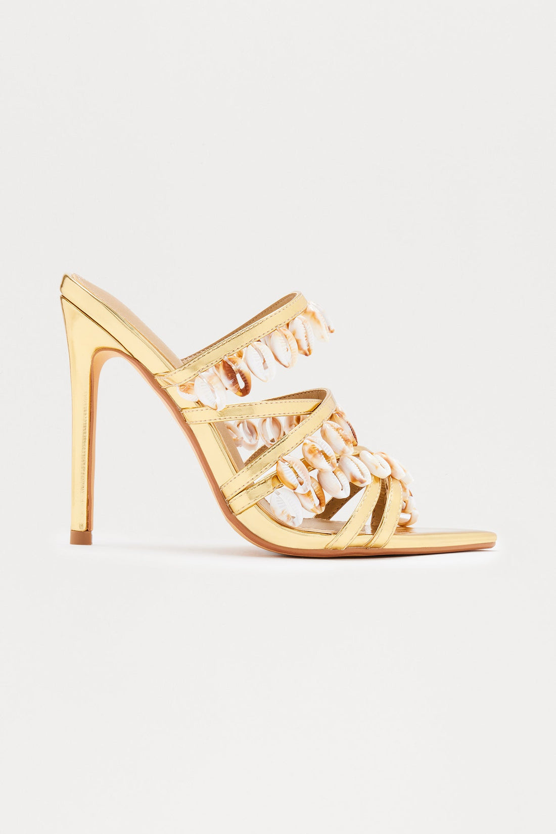 Atlantis Shell Stiletto Heels - Gold