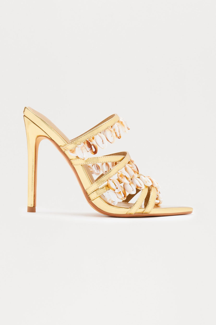 Atlantis Shell Stiletto Heels - Gold