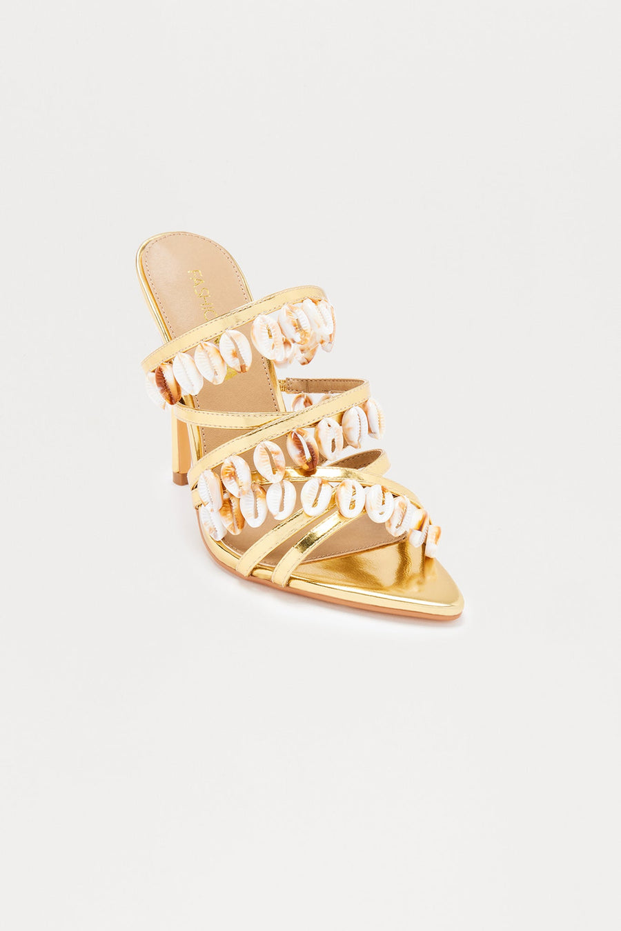 Atlantis Shell Stiletto Heels - Gold