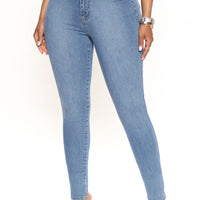 Dare Devil High Rise Skinny Jeans - Medium Blue Wash