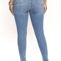 Dare Devil High Rise Skinny Jeans - Medium Blue Wash