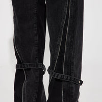 Got It All Non Stretch Zip Cargo Jean - Black Wash