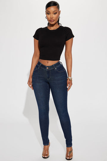 Look At My Curves Booty Lifter Skinny Jean - Dark Wash