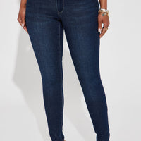 Look At My Curves Booty Lifter Skinny Jean - Dark Wash
