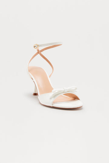 Arletta Ankle Strap Heels - White