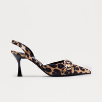 Alexa Buckle Slingback Pumps - Leopard