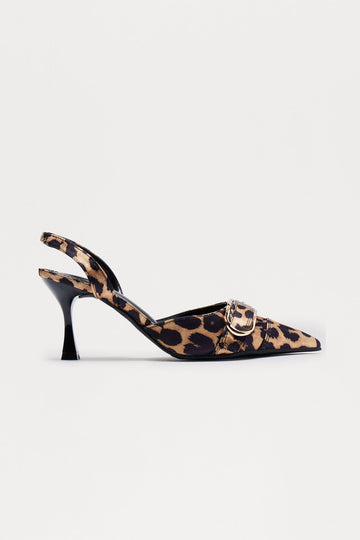 Alexa Buckle Slingback Pumps - Leopard