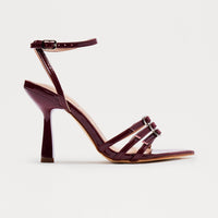 Anira Buckle Stiletto Heels - Burgundy