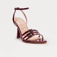 Anira Buckle Stiletto Heels - Burgundy