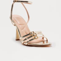 Anira Buckle Stiletto Heels - Gold