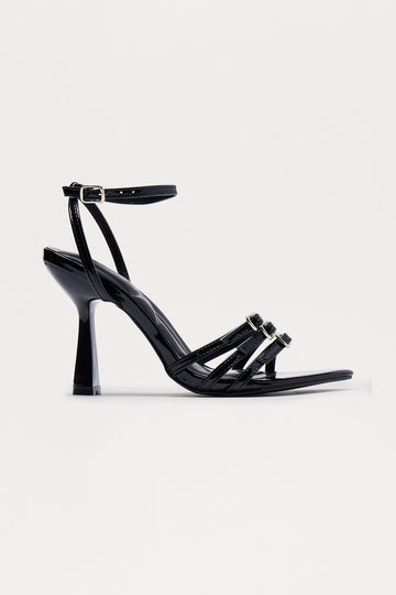 Anira Buckle Stiletto Heels - Black
