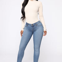 Flex Game Strong Low Rise Skinny Jeans - Light Blue Wash