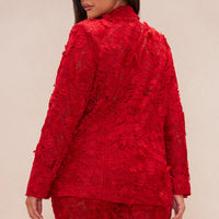 Denise Embroidered Blazer - Red
