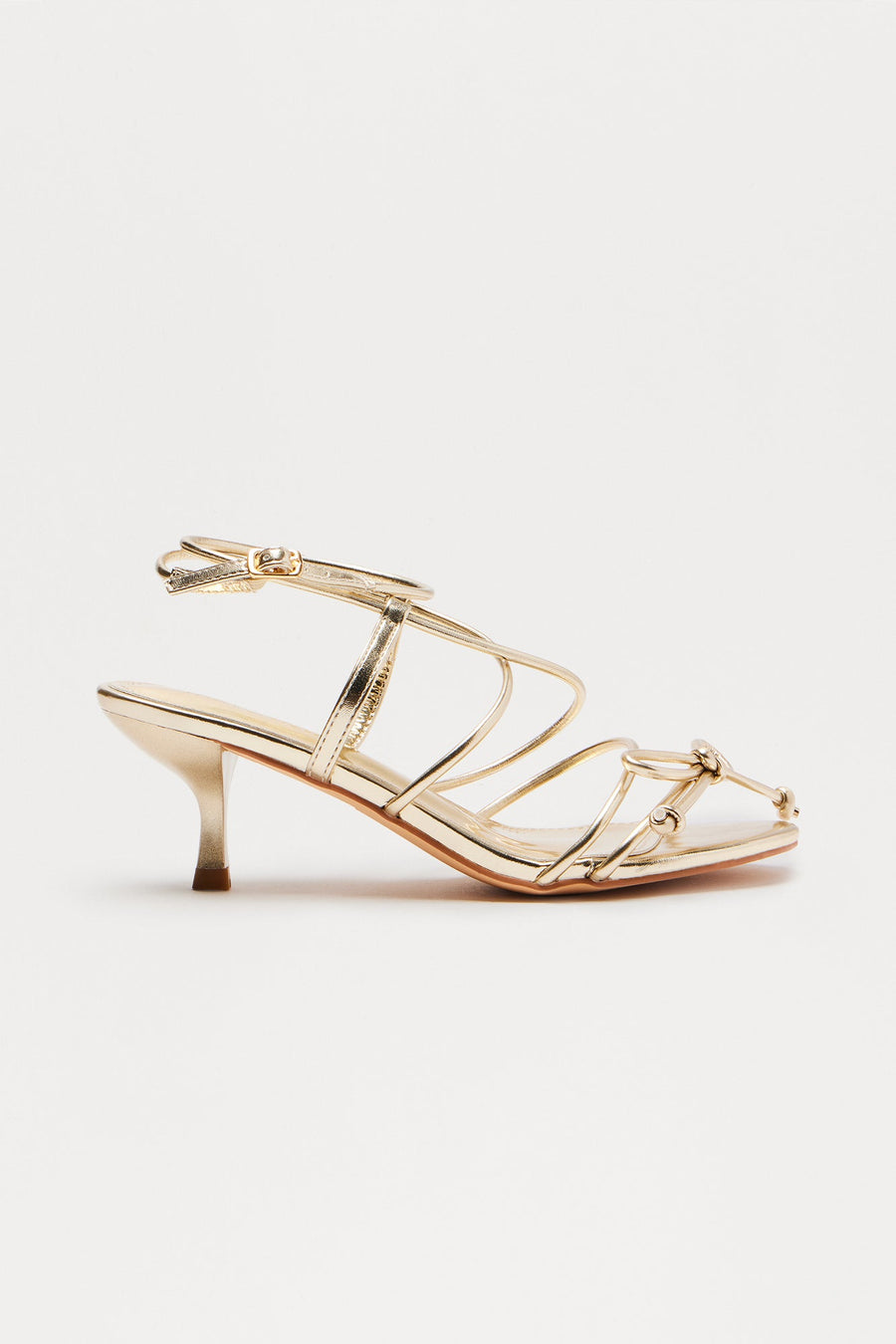 Bexie Bow Ankle Strap Heels - Gold